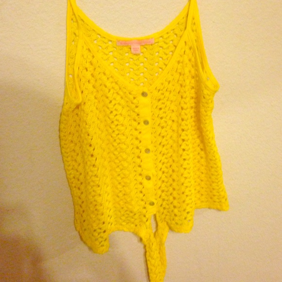 Yellow tie tank top