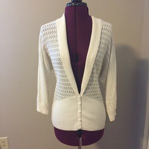 *SOLD* Fossil white cream shawl cardigan sweater S