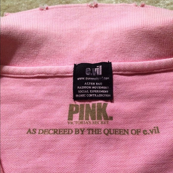 Victoria Secret Pink Super Rare Bling Polo e.vil L - Picture 4 of 4