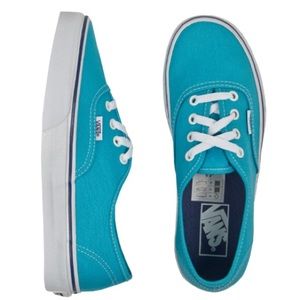 VANS AUTHENTIC CYAN BLUE TRUE WHITE WOMENS SHOES