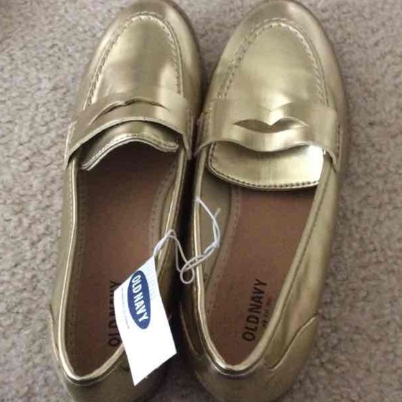 Metallic Gold Loafers