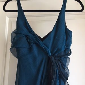 Deep blue/teal evening gown.