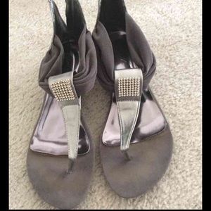 Grey flip flop sandals