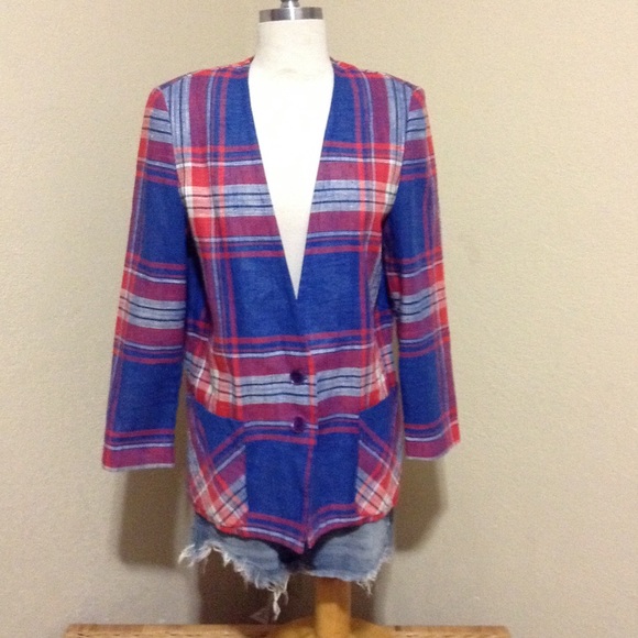 Stylish plaid vintage jacket