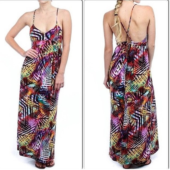 purple abstract maxi dress