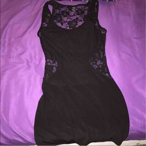 Black lace mini dress