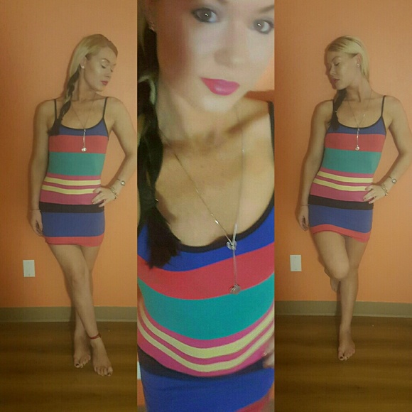 Colorful striped dress