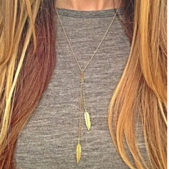 Gold Feather Necklace