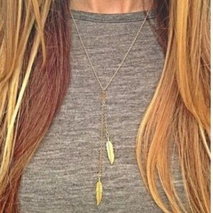 Gold Feather Necklace