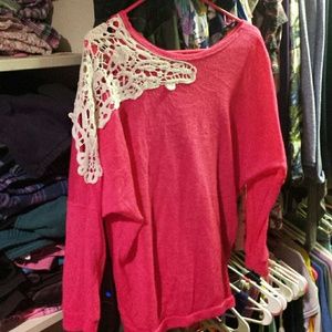 Pink lace top