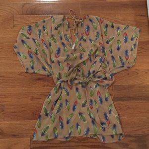 Meeso sheer feather top