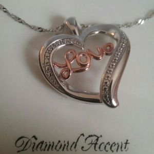 Sterling silver heart pendant necklace