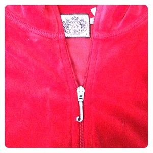 Velour red zip up jacket