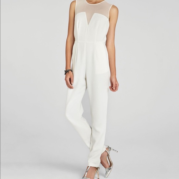 BCBG jumpsuit winter white NWT