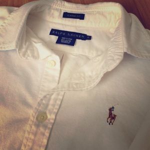 Ralph Lauren Classic Fit White knit Oxford shirt