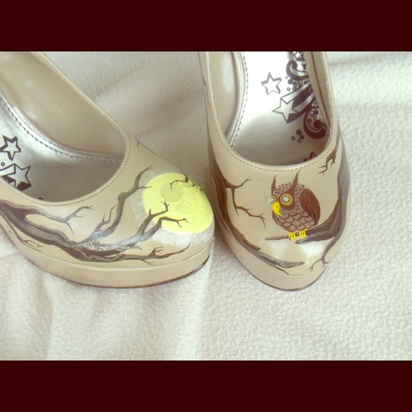 Hand painted Owl shoes