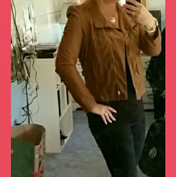 Brown faux jacket size large - Picture 4 of 4
