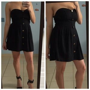 Black strapless dress