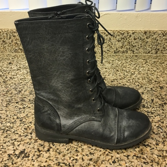 Black combat boots
