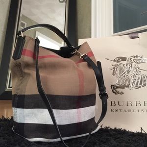Burberry medium check print bucket bag