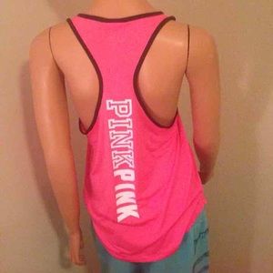 NWT Victoria's Secret Racer Back Neon Pink Tank XS