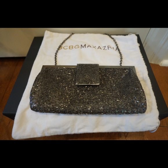 BCBG Beaded Clutch with chain
