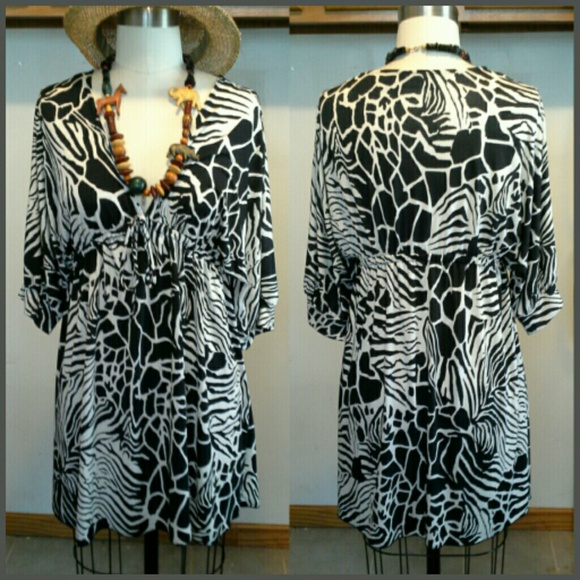 Ashley Stewart Safari Print Dress