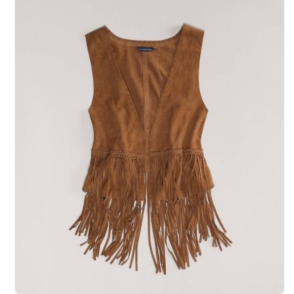 American Eagle Outfitters Jackets & Blazers - Genuine Leather Fringe Vest