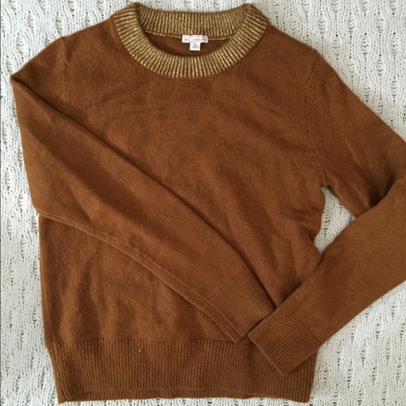Gold collared sweater