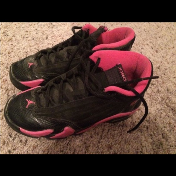 Pink and Black Jordans