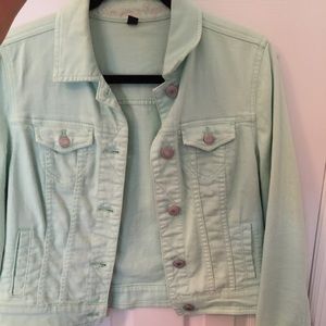 Mint green jean jacket