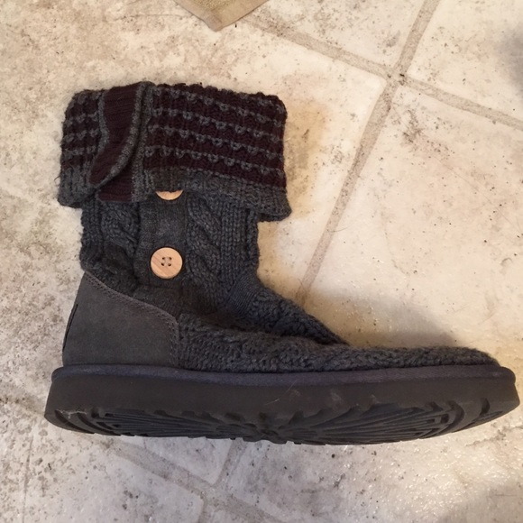 Grey and brown knitted Ugg boots