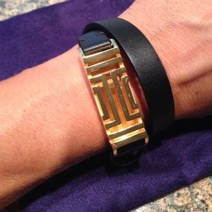 Tory Burch Fret Double-Wrap Fitbit bracelet