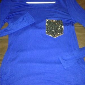 Royal blue pocket blouse!
