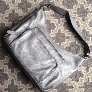 Cole Haan pewter hobo-esqu Leather