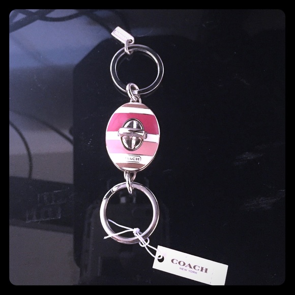 Coach Hadley Stripe Key Chain