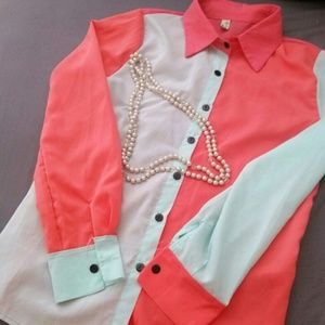 Color block blouse