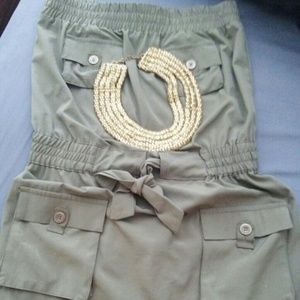 Sleeveless olive dress