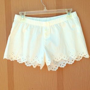 White lace shorts