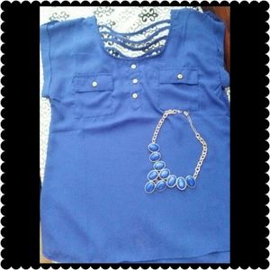 Royal blue blouse