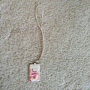 Coach card and ID holder with lanyard