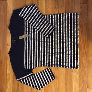 NWT navy and silver jcrew shirt