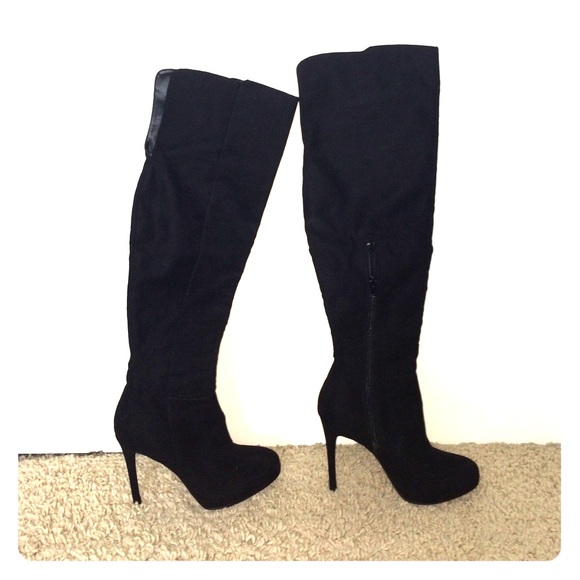 Black thigh Boots (worn once)