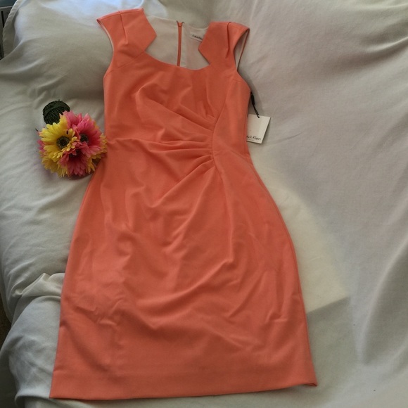 calvin klein peach dress