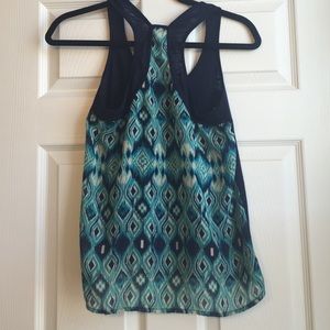 Aztec back tank navy size small
