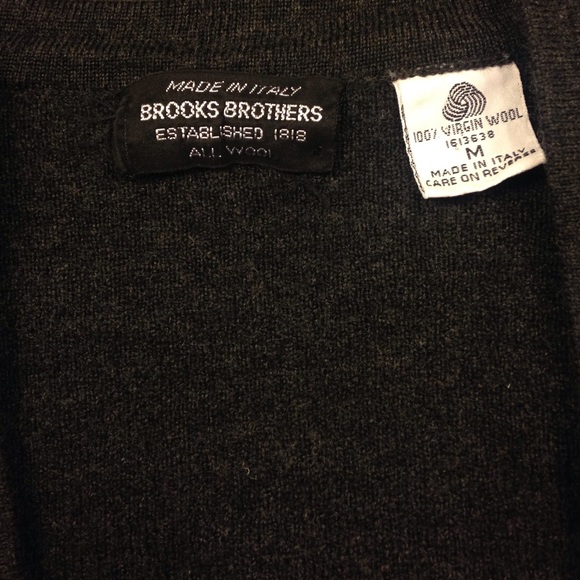Brooks Brothers dark heather gray wool cardigan