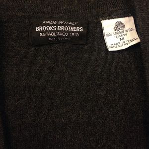 Brooks Brothers dark heather gray wool cardigan