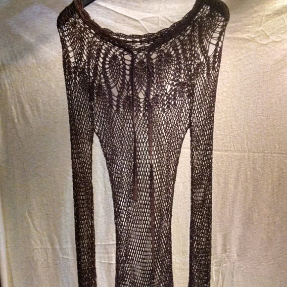 Crocheted Brown cover-up