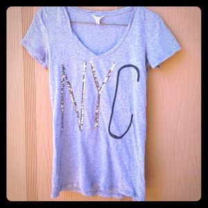Grey v-neck top