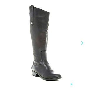 Black leather boots